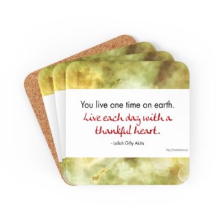 Corkwood Coaster Set - Lailah Gifty Akita Quote