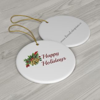 Ceramic Ornaments - Happy Holidays - Red