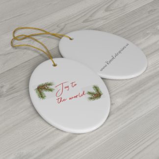 Ceramic Ornaments - Joy To the World - Red