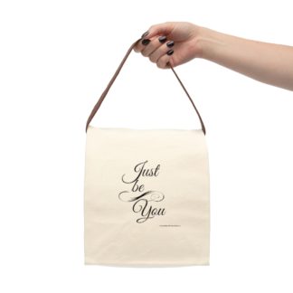 Canvas Lunch Bag With Strap - Just Be You - Black